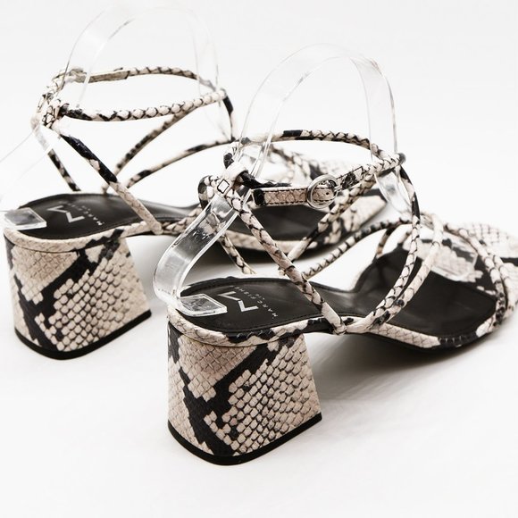 Marc Fisher LTD Nakita Strappy Sandals 9.5 Python Snake Leather Minimalist $150 - Picture 6 of 15